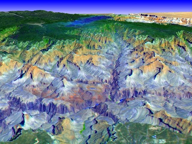 NASA image: Perspective view over the Grand Canyon, Arizona