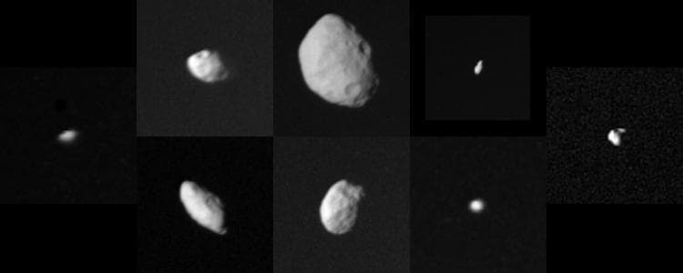NASA image: Collage of Saturn Smaller Satellites