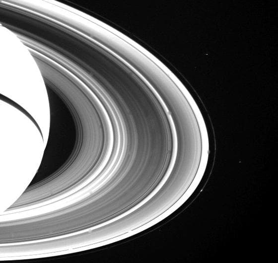 NASA image: Spokes on Side of Saturn Rings