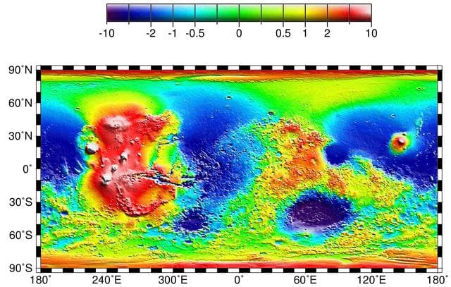 NASA image: Map of Mars Topography