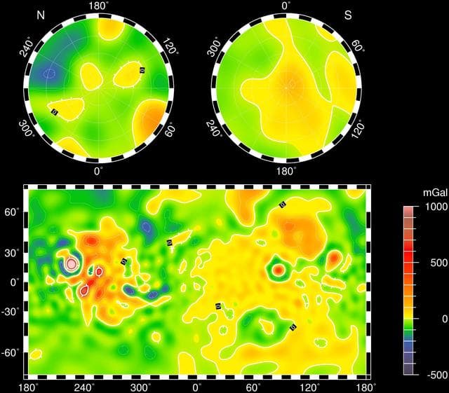 NASA image: Mars Gravity Map RS