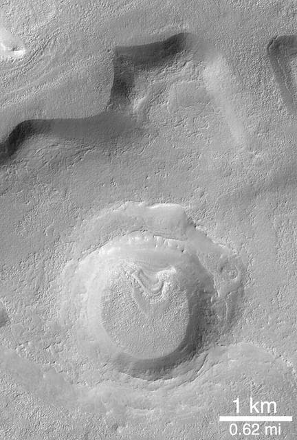 NASA image: Fretted Terrain Crater