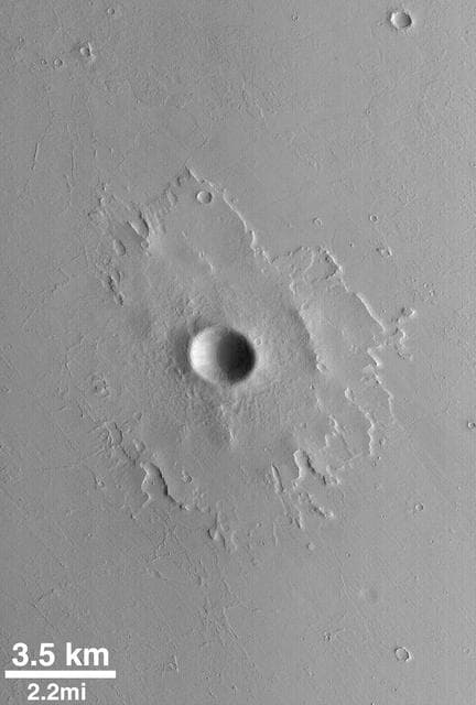 NASA image: Pedestal Crater