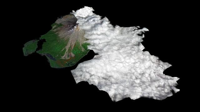 NASA image: Augustine Volcano, Cook Inlet, Alaska January 12, 2006