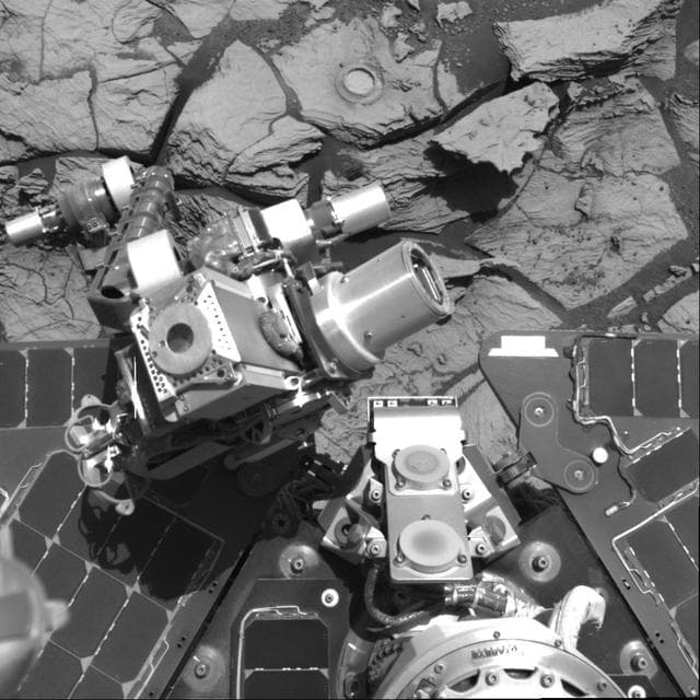 NASA image: Opportunity Arm in Hover-Stow Position