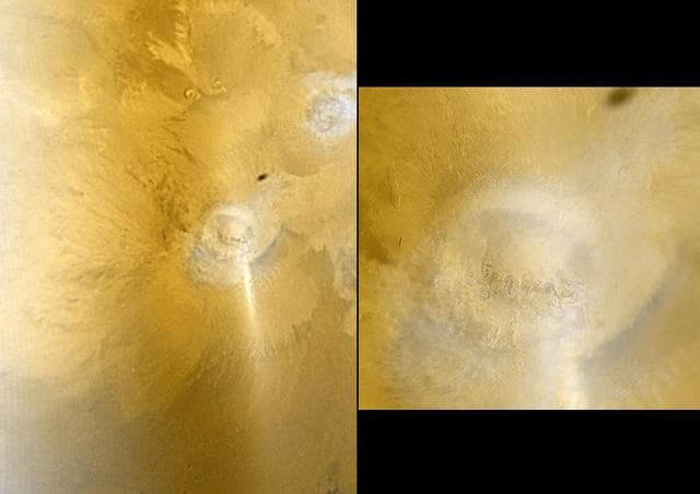 NASA image: Arsia and Phobos