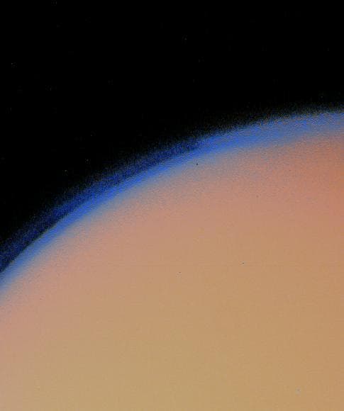 NASA image: Titan Thick Haze Layer