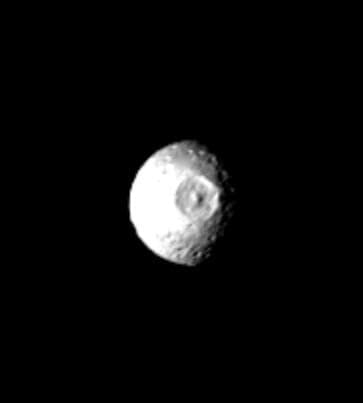 NASA image: Mimas - Large Impact Structure