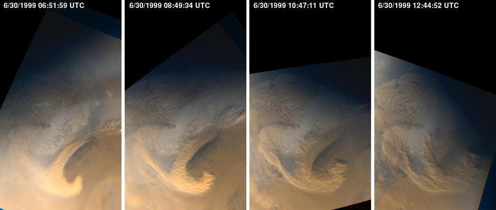 NASA image: Late Summer Storms Over the Mars North Polar Region