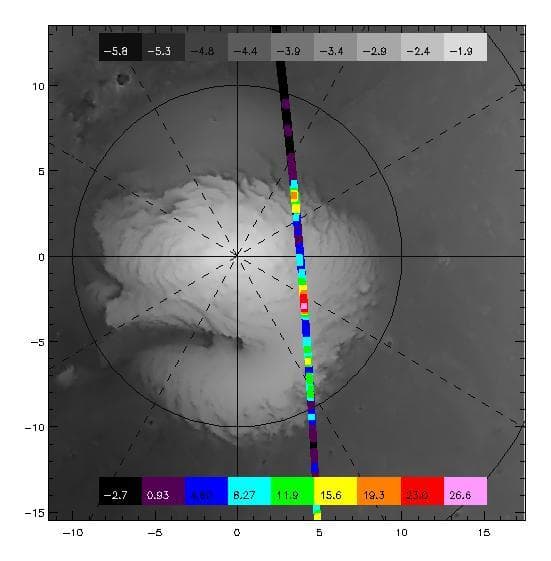 NASA image: TES overlayed on MOLA DEM