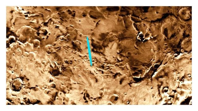NASA image: Proposed Mars Polar Lander Landing Site Flat Map