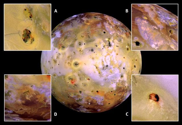 NASA image: Closeups of Io false color