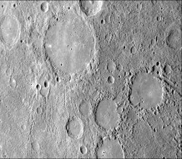 NASA image: Mercury Heavily Cratered Surface