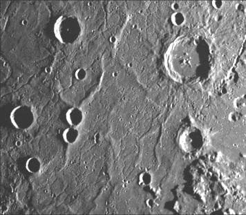 NASA image: Ridges and Fractures on Floor of Caloris Basin