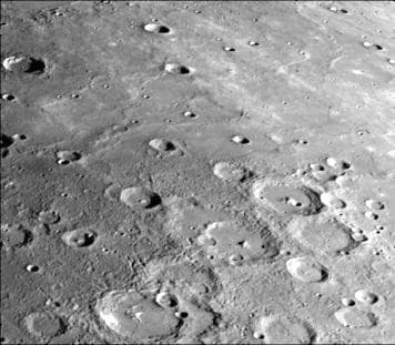 NASA image: Heavily Cratered Terrain and Smooth Plain