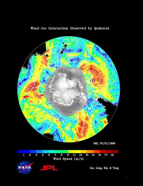 SeaWinds Wind-Ice Interaction