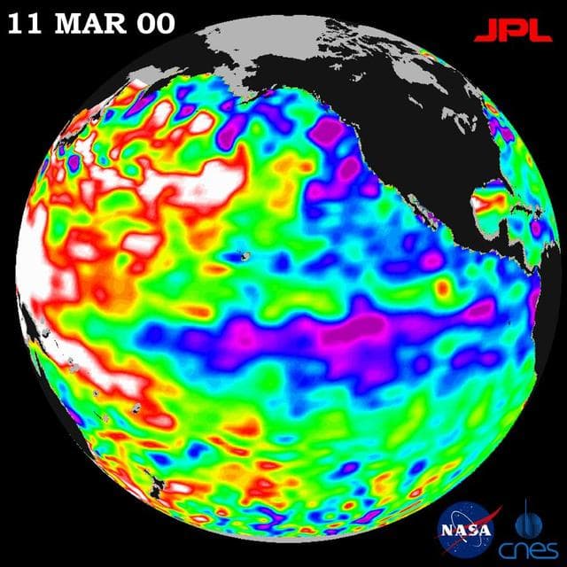 NASA image: TOPEX/El Niño Watch - La Niña Still a cool Problem Child, March 23, 2000