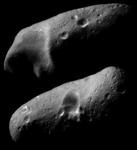 NASA image: Eros Eastern and Western Hemispheres