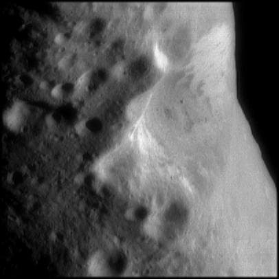 NASA image: Oblique View of Eros Crater