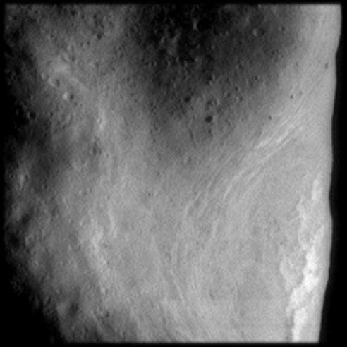 NASA image: Rim of Saddle Region on Eros