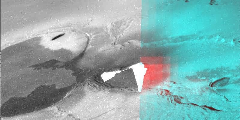 NASA image: Eruption from High Latitude Caldera Viewed by the Near-Infrared Mapping Spectrometer NIMS