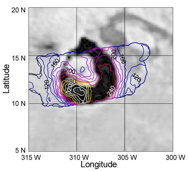 NASA image: Galileo PPR Temperature Maps of Loki in October 1999
