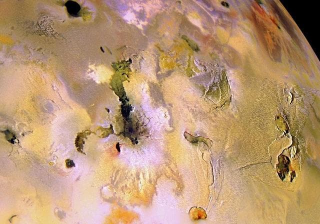 NASA image: Ionian Mountains and Calderas, in Color