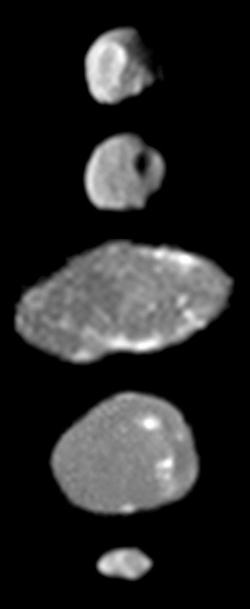 NASA image: Jupiter Small Satellite Montage