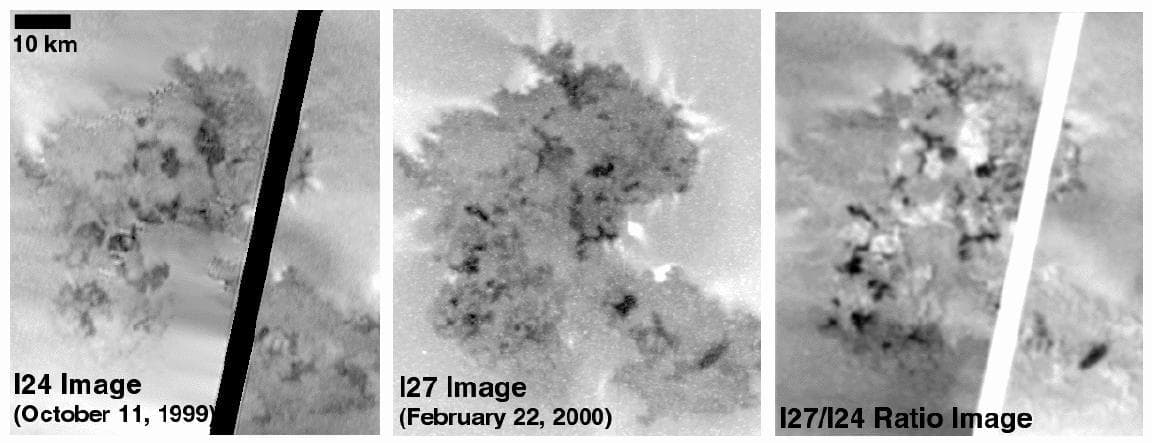 NASA image: Changes Observed in Just 4.5 Months at Prometheus, Io