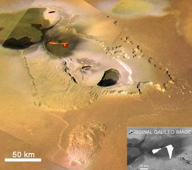 NASA image: Eruption at Tvashtar Catena, Io, in Color