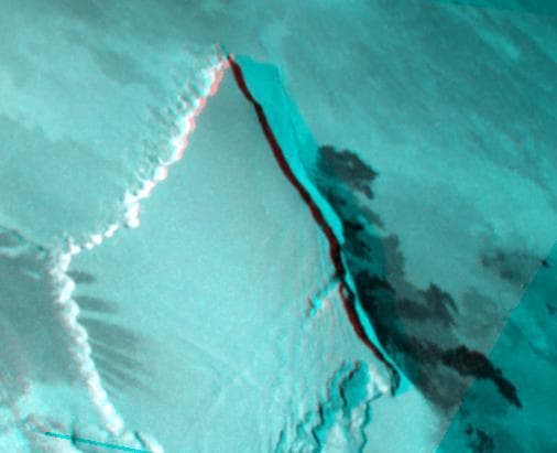 NASA image: Stereo Image of Zal Patera and Neighboring Mountain, Io
