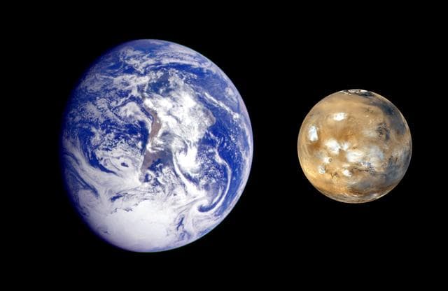 NASA image: Earth Mars Comparison