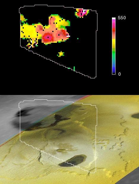 NASA image: Io Tvashtar Area in Infrared: Multiple Lava Flows