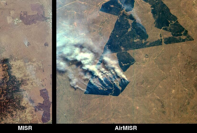 NASA image: MISR and AirMISR Simultaneously Observe African Grassland Fires