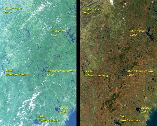 NASA image: Summer Turns to Autumn in New England