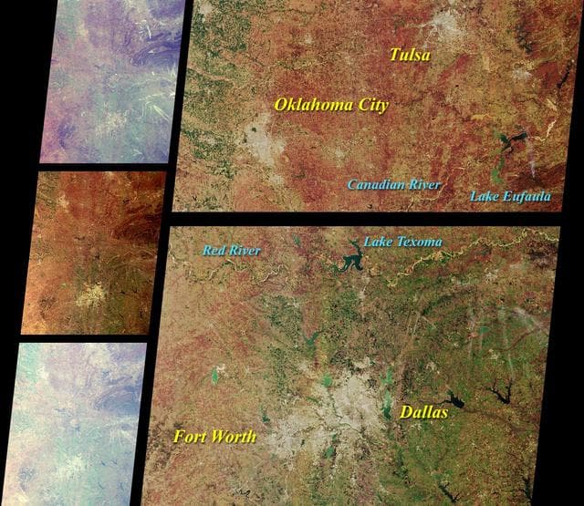 NASA image: MISR Scans the Texas-Oklahoma Border