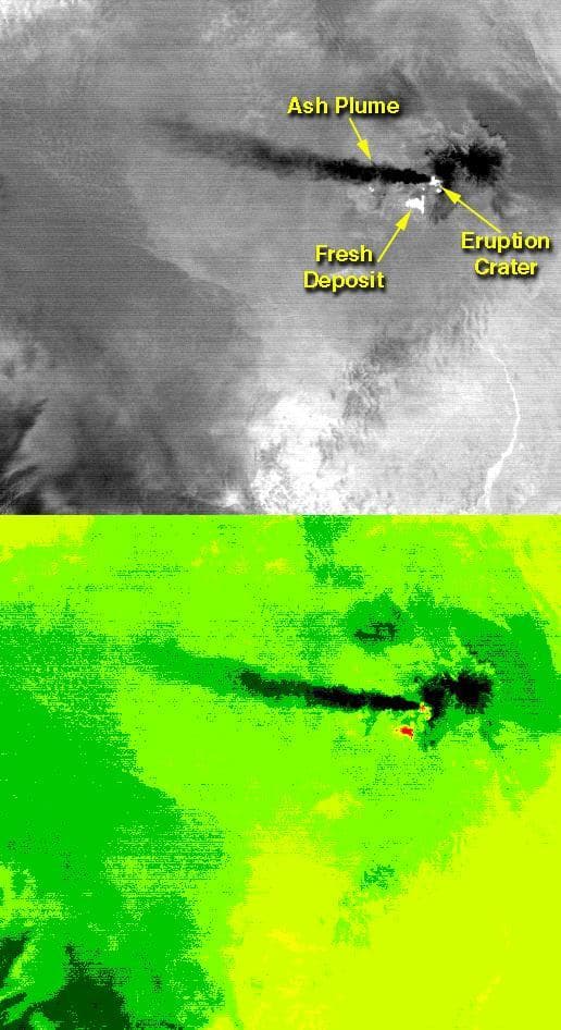 NASA image: Eruption of Shiveluch Volcano, Kamchatka, Russia