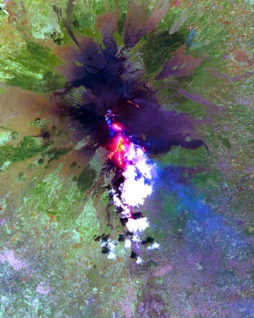 NASA image: Lava Flows During the Continuing Eruption of Mt. Etna, Italy