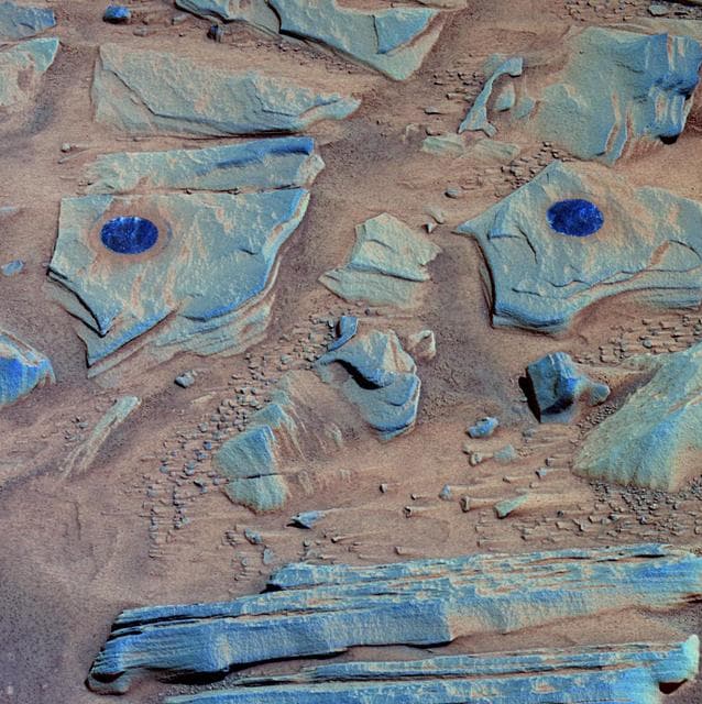 NASA image: Spirit Studies Rock Outcrop at Home Plate