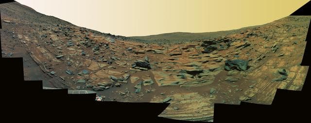 NASA image: Gibson Panorama by Spirit at Home Plate False Color