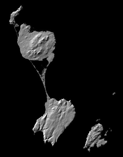 NASA image: Shaded Relief Image of Saint Pierre and Miquelon