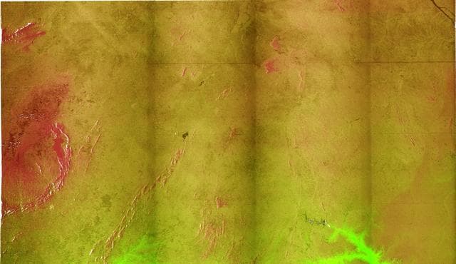 NASA image: Radar Image with Color as Height, Bahia State, Brazil