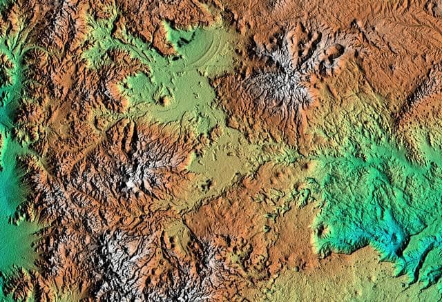 NASA image: Shaded relief, color as height Patagonia, Argentina