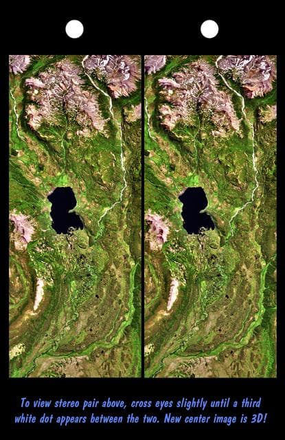NASA image: Stereo Pair, Lake Palanskoye Landslide, Kamchatka Peninsula, Russia