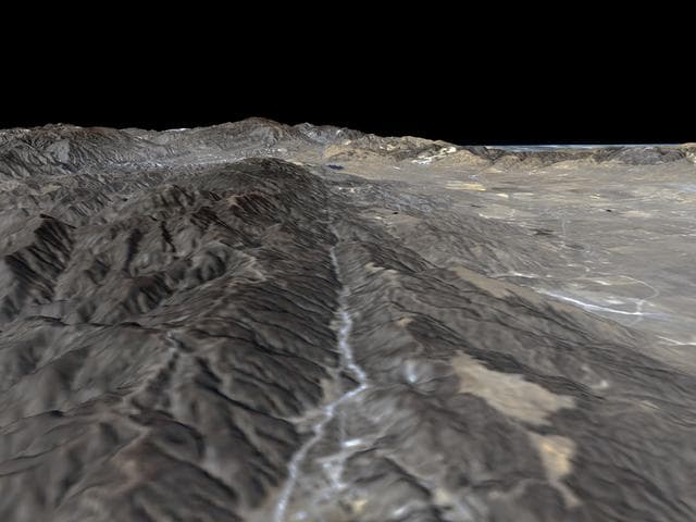 NASA image: Perspective View, San Andreas Fault