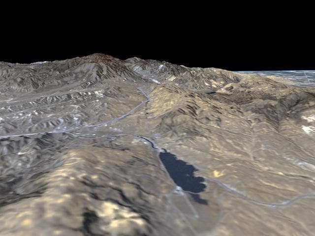 NASA image: Perspective View, San Andreas Fault