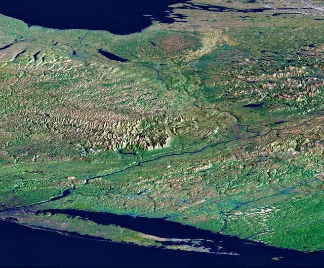 NASA image: Perspective View, New York State, Long Island to Lake Ontario
