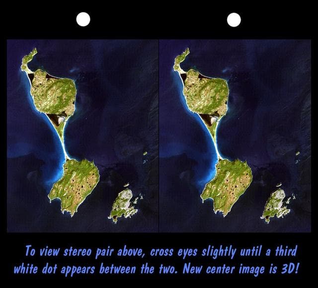 NASA image: SRTM Stereo Pair with Landsat Overlay: Miquelon and Saint Pierre Islands