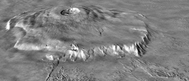 NASA image: Major Martian Volcanoes from MOLA - Olympus Mons
