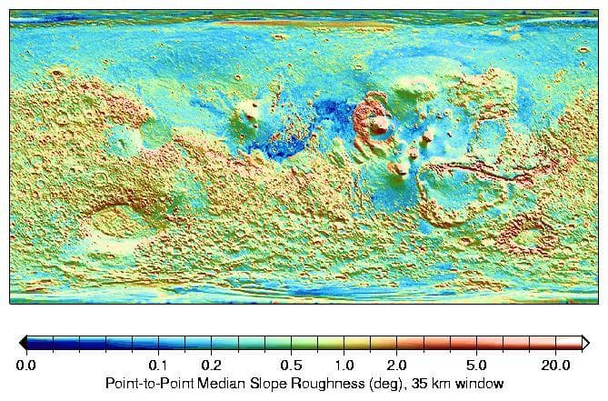 NASA image: MOLA Global Roughness Map of Mars